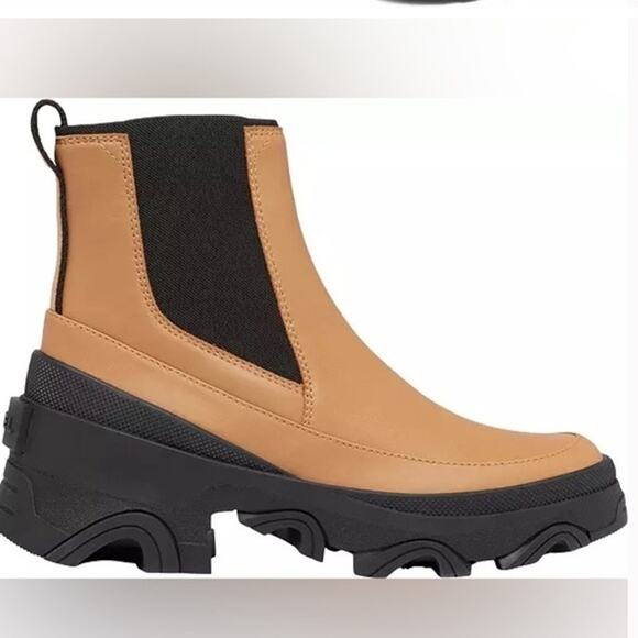 SOREL Brex Chelsea Boot NEW $190 Women's Waterproof Tawny Buff/ Black Size 7 - Picture 1 of 16